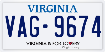 VA license plate VAG9674