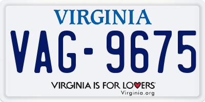 VA license plate VAG9675