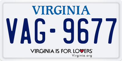 VA license plate VAG9677