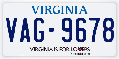 VA license plate VAG9678