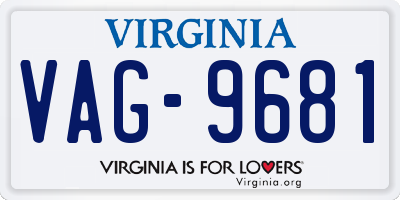 VA license plate VAG9681