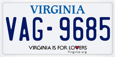 VA license plate VAG9685