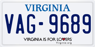 VA license plate VAG9689