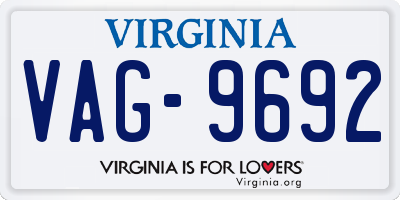 VA license plate VAG9692