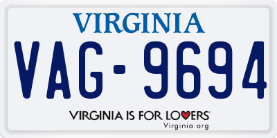 VA license plate VAG9694