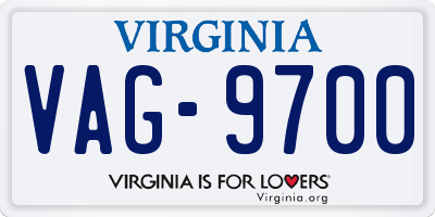 VA license plate VAG9700