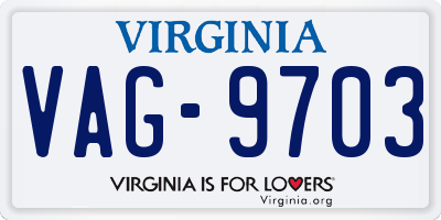 VA license plate VAG9703