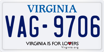 VA license plate VAG9706