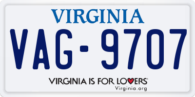 VA license plate VAG9707