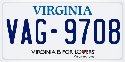 VA license plate VAG9708
