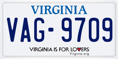 VA license plate VAG9709