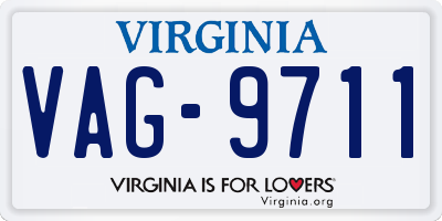 VA license plate VAG9711