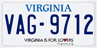 VA license plate VAG9712