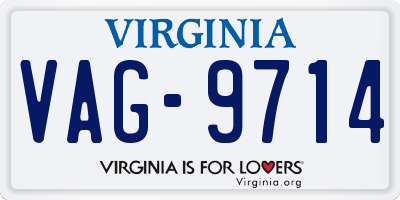 VA license plate VAG9714
