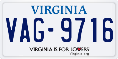 VA license plate VAG9716