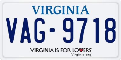 VA license plate VAG9718