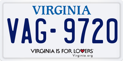 VA license plate VAG9720