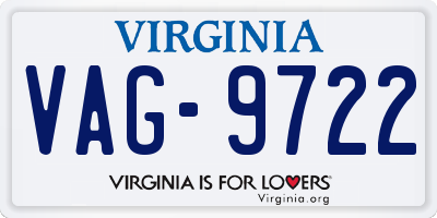VA license plate VAG9722