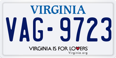 VA license plate VAG9723