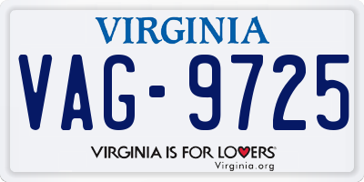 VA license plate VAG9725