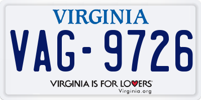 VA license plate VAG9726