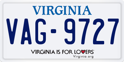 VA license plate VAG9727
