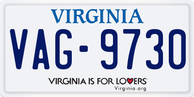 VA license plate VAG9730