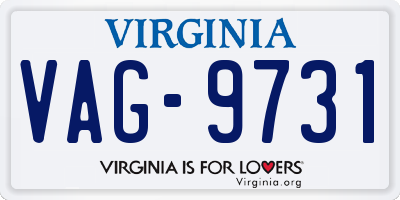 VA license plate VAG9731