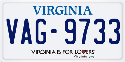 VA license plate VAG9733