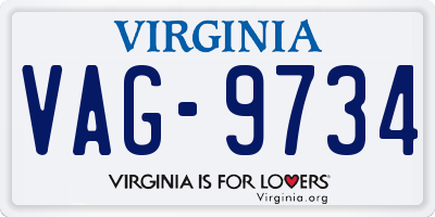 VA license plate VAG9734