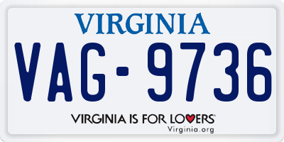 VA license plate VAG9736