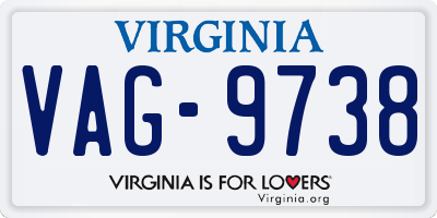 VA license plate VAG9738