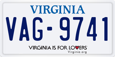 VA license plate VAG9741