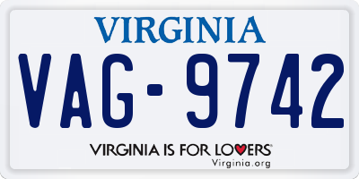 VA license plate VAG9742