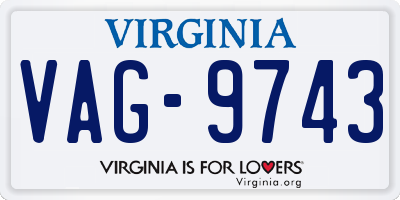 VA license plate VAG9743