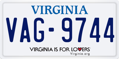 VA license plate VAG9744