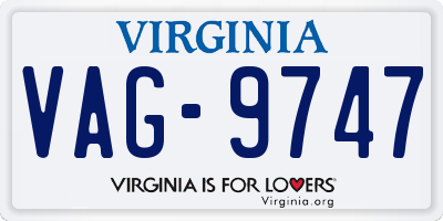 VA license plate VAG9747