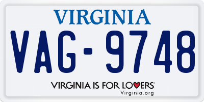 VA license plate VAG9748