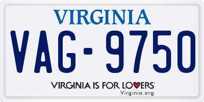 VA license plate VAG9750
