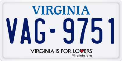 VA license plate VAG9751