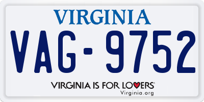 VA license plate VAG9752