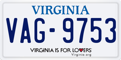 VA license plate VAG9753