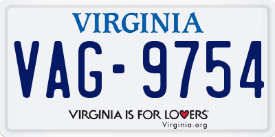 VA license plate VAG9754