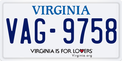 VA license plate VAG9758