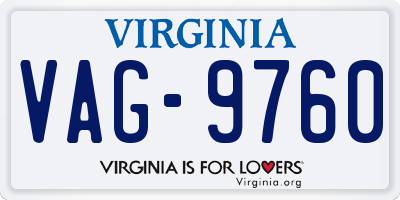 VA license plate VAG9760