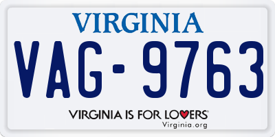 VA license plate VAG9763