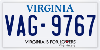 VA license plate VAG9767
