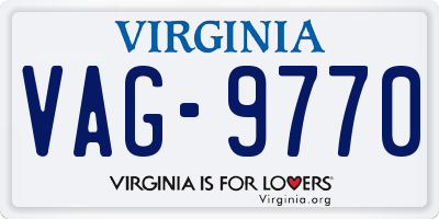 VA license plate VAG9770