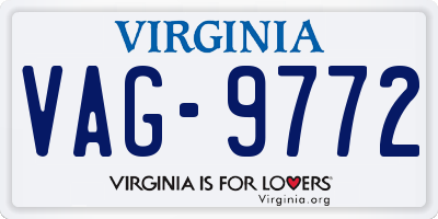 VA license plate VAG9772