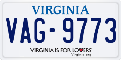 VA license plate VAG9773
